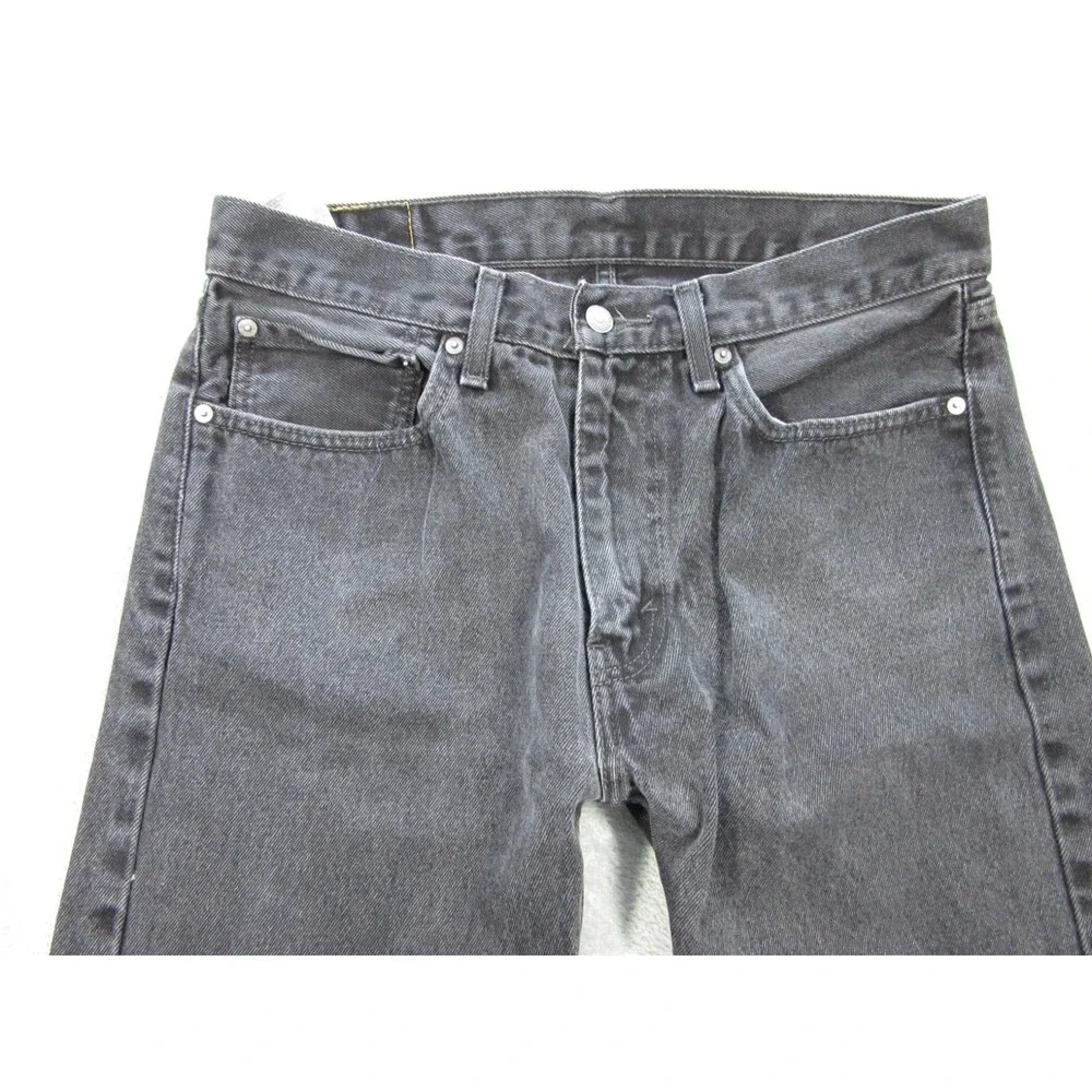 Levis 505 Jeans Mens 32x29 (Tag 34x32) Straight Leg Black Fly Zipper